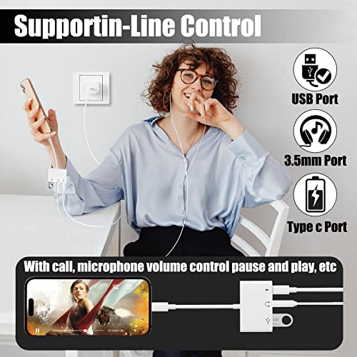 Usb C To Usb Adapter And Usb C Headphone Adapter, Pnbace Usb C To 3.5Mm Audio Adapter, 3 In 1 For Ipad Headphone Adapter, Usb Adapter For Ipad Support Pd 60W Charge,Usb C Aux Adapter For Usb-C Devices #TOP5