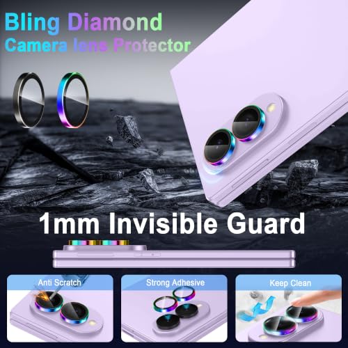 Casetego for Galaxy Z Fold 8 Camera Lens Protector,9H Hardness,Scratch Resistant,Ultra-thin Tempered Glass,Metal Individual Camera Cover for Samsung Galaxy Z Fold 8,Case Friendly,Light Colorful by Casetego - Used condition - Image 5