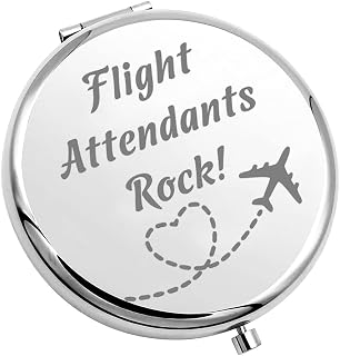 Flight Attendants Gift Pilot Gift Aviation Compact Mirror Gift Graduation Gift for Flight School Student (Attendants Rock-M)