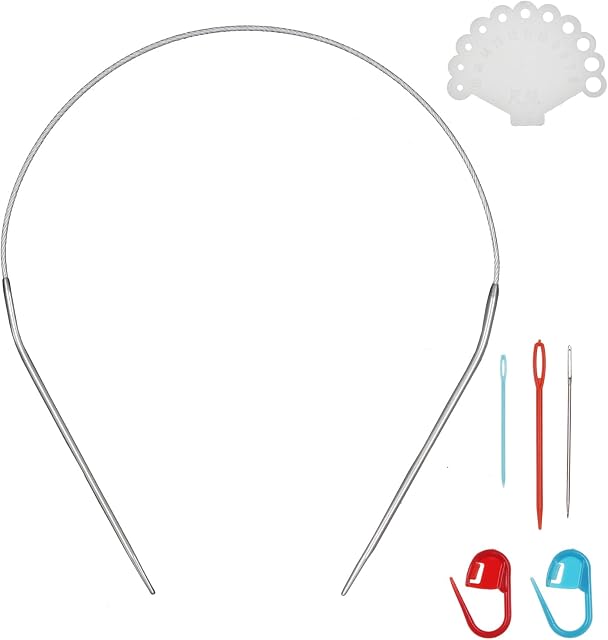 24inch (60cm) Taille de l'aiguille de tricot circulaire en acier inoxydable US 1 (2.25mm) Set d'aiguilles de tricotage en métal pour fabriquer l'écharpe de châle de sweater