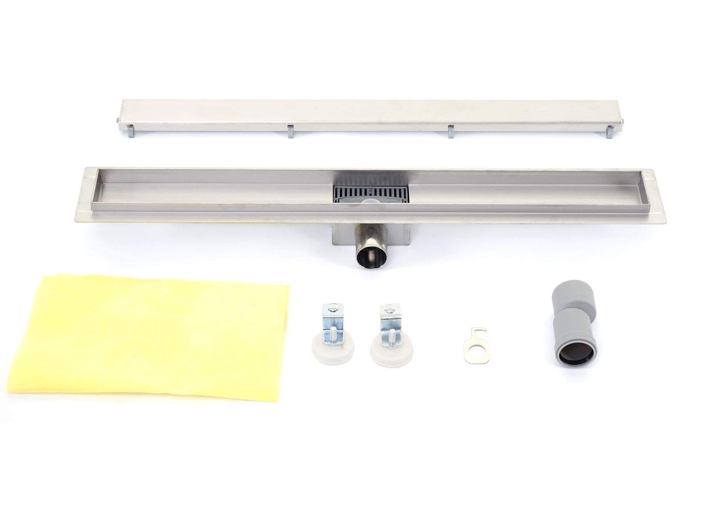 Mendler HWC-D94d - Canaleta para desagüe de ducha (acero inoxidable, 50-120 cm)