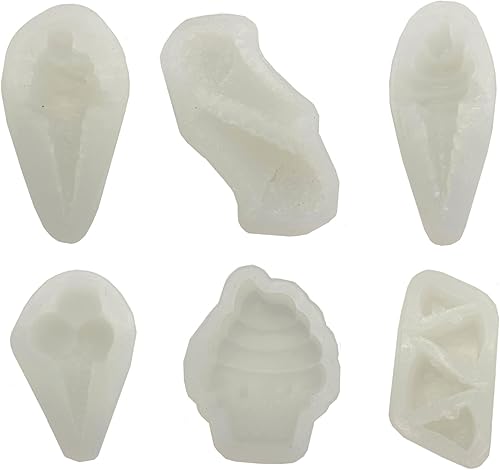 Miniatura 8 de Juego de 6 moldes de helado de verano, moldes de silicona para fondant, chocolate y dulces, juego de decoración de pasteles