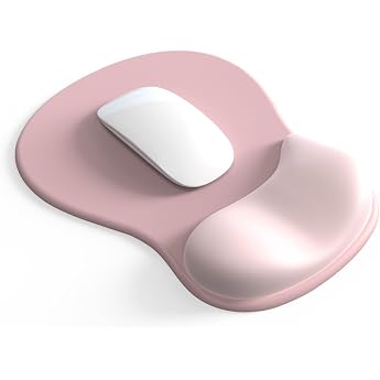 Ergonomisches Mauspad mit GelkissenMousepad mit HandauflageRutschfester Basis Mausmatte mit Handgelenkpolster Handauflage f r Computer Laptop Rosa