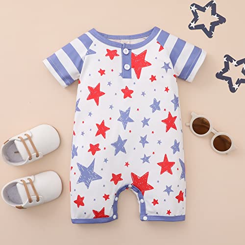 Tinypainter Baby Boy 4Th Of July Romper Infant Short Sleeve One Piece Jumpsuit American Flag Independence Day Outfits #TOP2