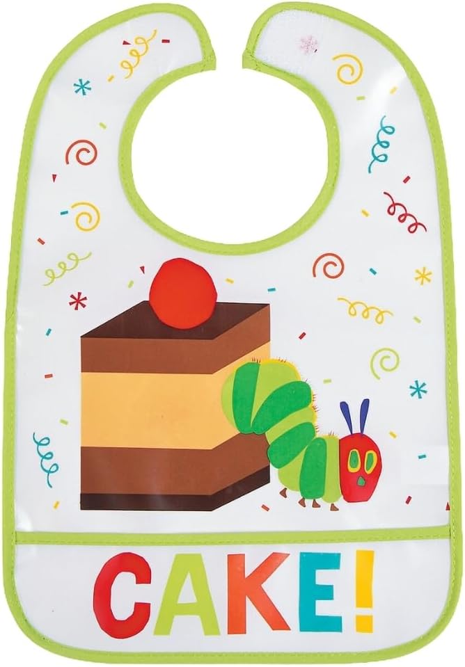 Fun Express 1 Piece Very Hungry Caterpillar BIB, Apparel Accessories, Birthday Party Supplies, Multi-Color