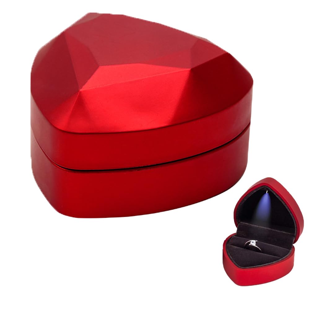 Scatola porta-anello a forma di cuore con luce LED, tascabile, portatile, per proposta, fidanzamento, matrimonio – acquista a prezzi convenienti sul marketplace