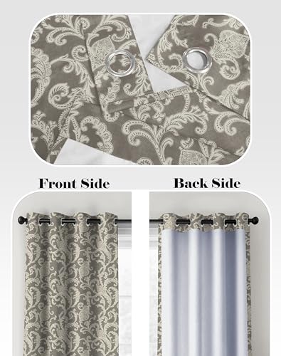 Image of Casableu Anthem Kelso Cotton Look Door Curtains Pack of 2-9 Feet Long Door, Printed Design, Room Darkening Curtains with Tiebacks, Eyelet Style for Bedroom & Living Room Decor (Zorba 9 feet)