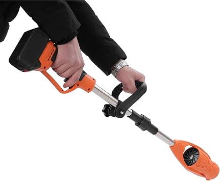 Lightweight Leaf Blower, Electric Cordless Leaf Blower for Lawn Care, Lithium Battery Powerful Blower for Patio Cleaning, Dust, Yard, Sidewalk, and Garage Cleaning, Fast Charger, Hign Speed (Orange)