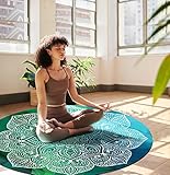 LaiEr Grote Ronde Yoga Mat voor Oefening Premium Extra Dik, Ultra Comfortabel, Non Slip, Cirkel Meditatie Mat (140cm*140cm*3.5mm)