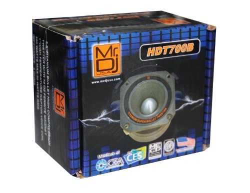 Mr. Dj HDT700B 3.5-Inch Titanium Bullet High Compression Tweeter with 10 Ounce Ferrite Magnet (Black)
