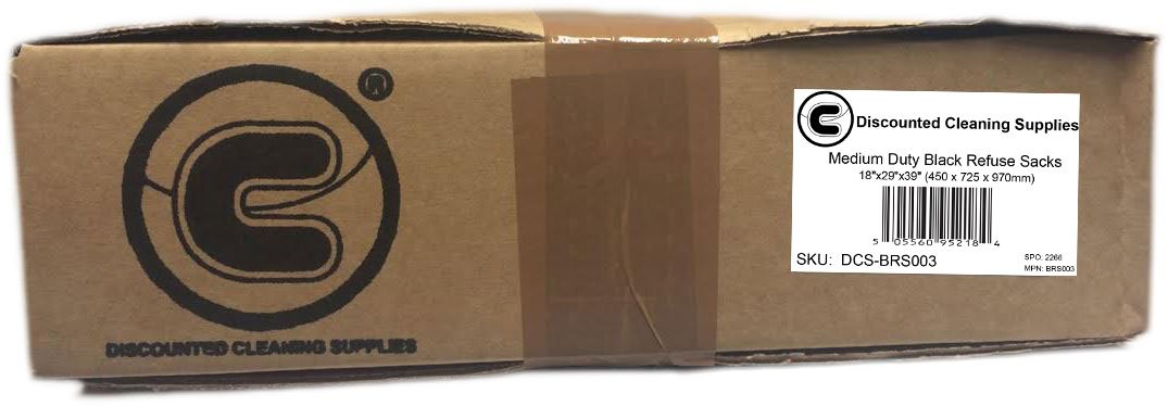 Black Rubbish Refuse Sacks - 45cm x 98cm + 28cm - EXTRA HEAVY DUTY(180 GAUGE) - (1 BOX = 200 BAGS) by UNIPACK LTD