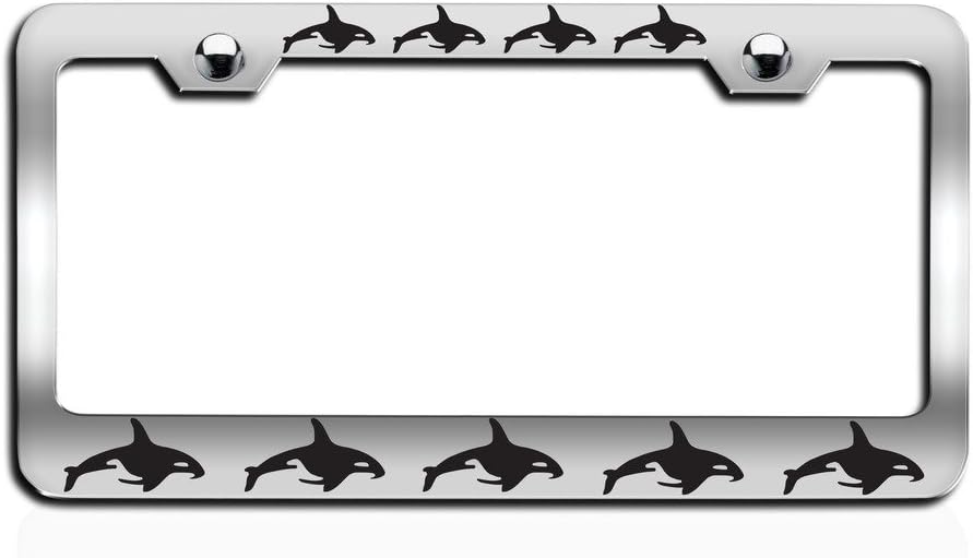 Makoroni - ORCAS Logo Chrome Steel License Plate Frame, License Tag Holder
