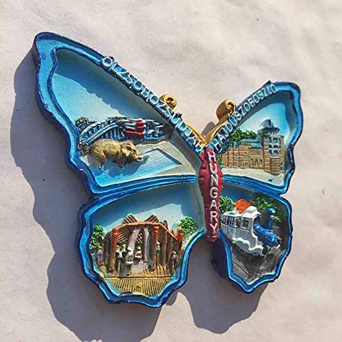 Imán de nevera 3D mariposa Hungría decorativo miniatura 4