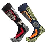 2 Pairs Ski Socks Mens Women, Warm Snowboard Socks for Cold Weather Cozy Winter Socks Outdoor...