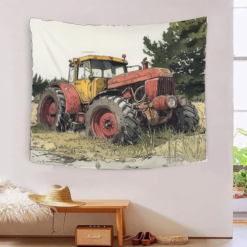 Couverture murale imprimée de tracteur pour créer une ambiance champêtre au salon