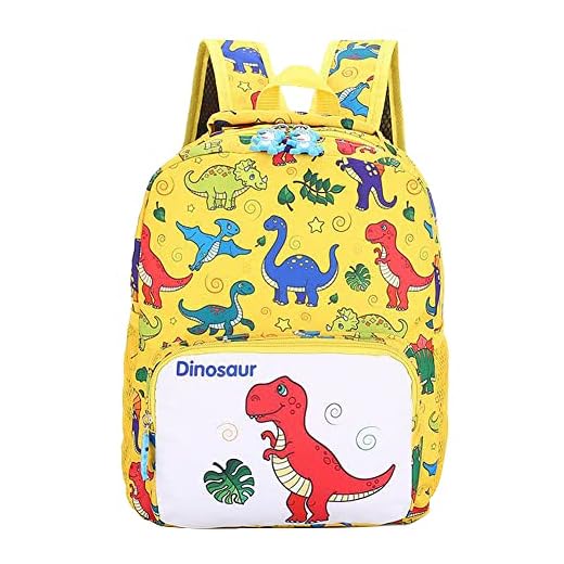 OCDSLYGB Mochila Niño,Mochila Dinosaurio Mochila Escolar Infantil con Bolsillos Laterales y Correa para guardería, Primary Boys y Girls,30 x 25 x 10 cm(Dinosaurio Amarillo)