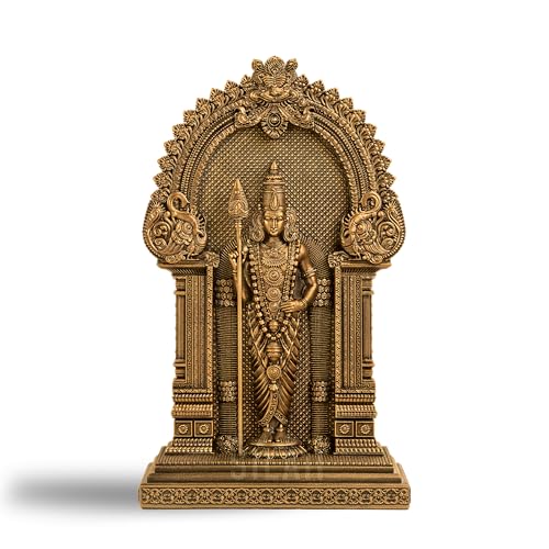 Image of SILAII Murugan Statue for Pooja & Home Decor - Antique Bronze Finish Murugan Idol | God Idols | Murugan Statue for Pooja Room | God Idols for Home Decor (12 INCHES)
