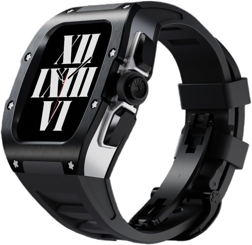 Bracelet en alliage de titane luxe pour Apple Watch 45mm avec boîtier sport