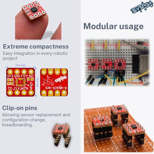 Image of Imu 6Dof Accelerometre Gyroscope icm-42688 High Precision Nano Size Sensor Low Power SPI 6 axis Motion Tracking Breakout Board for Arduino or Raspberry