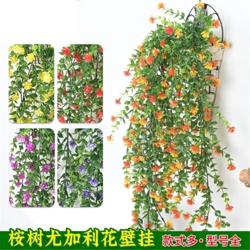 Eucalipto artificial de 5 ramas colgante: decora sin regar con esta vid naranja de pared 6