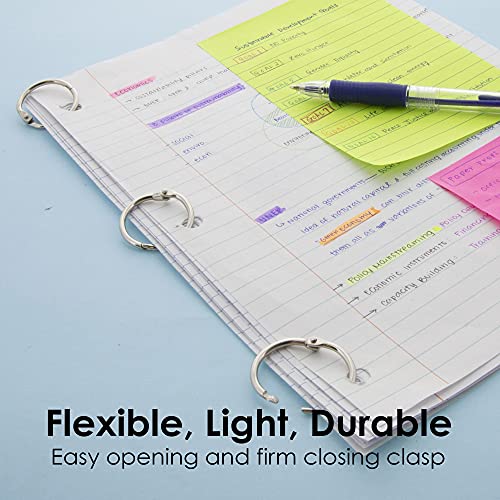 Bazic Loose Leaf Binder Ring 1.5", Book Rings Binder Rings, Nickel Plated Steel Metal Ring For Flash Cards, Index Card, Keychain (8/Pack), 2-Packs #TOP2