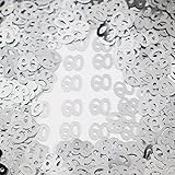 60th Happy Birthday Confetti for Table - Silver Number 60 Confetti for Birthday Anniversary Party De