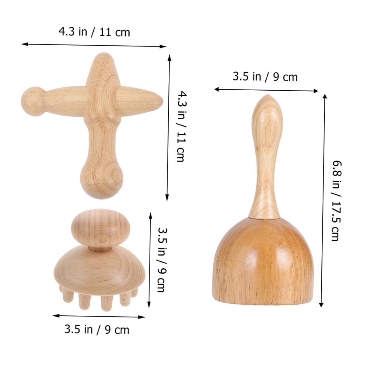 Holz Massagegerät Satz für Zuhause und Unterwegs, Beige, 1 Satz