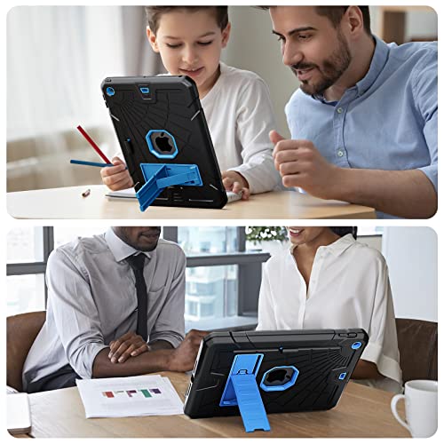 SIBEITU Case Compatible with iPad 9th Generation for Kids, with Pencil Holder Stand, Heavy Duty Rugged Case for iPad 10.2 inch