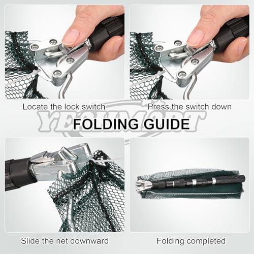 image for Yeahmart Fishing Net Minnow Nets with Aluminum Collapsible Telescopic 