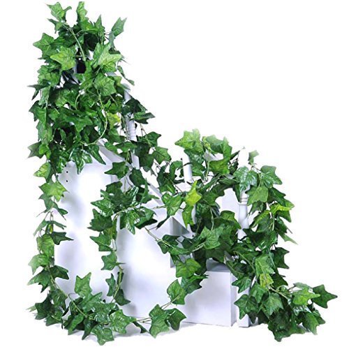 40 Ft Artificial Ivy Silk Vines Fake Hanging Plants High Simulation Boston Garlands Greenery Chain For Home Wedding Wall Party Decoration, Pack Of 5 #TOP4