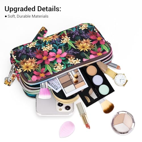 BIAOTIE Large Capacity Flowers Wristlet Wallet - Women Printed Nylon Waterproof Handbag Clutch Purse (HA-03) - Thumbnail 3
