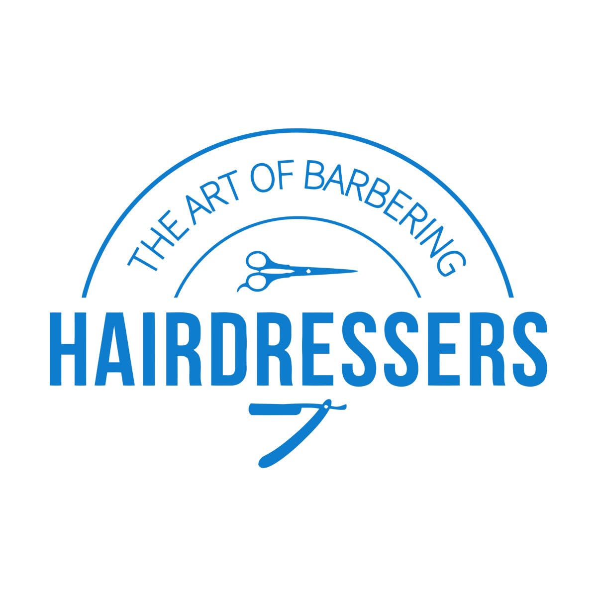The Barbering Hairdresser Scissors Hair Salon Wall Stickers Paster Paper 81x117.9cm Do not Damage the wall Surface Extra Large Blue — image 1