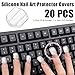 Ouliget Silicone Nail Art Protector Covers for Typing,Nail Beauty Protection Stickers,Clear Comfortable Protection for Long Nails Numeric Keypad,20 Pcs Covers,64 Pcs Stickers