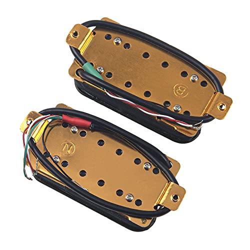 1Pair Yootones High Output Magnet Electric Guitar Neck Bridge Pickup Set N/B Compatible with Electric Guitar Pickup (Black) - Thumbnail 5