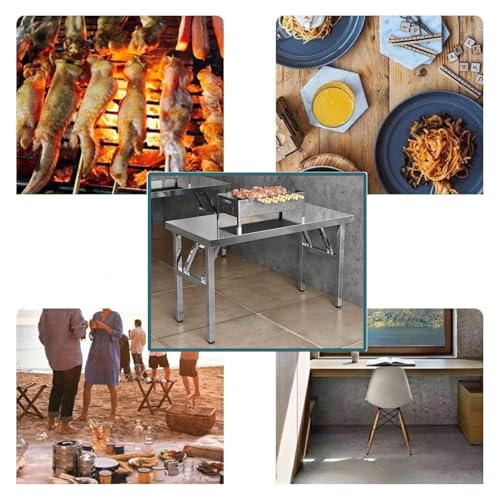 Tavolo pieghevole in acciaio inox – piano di preparazione e lavoro portatile per cucina, casa e stoccaggio