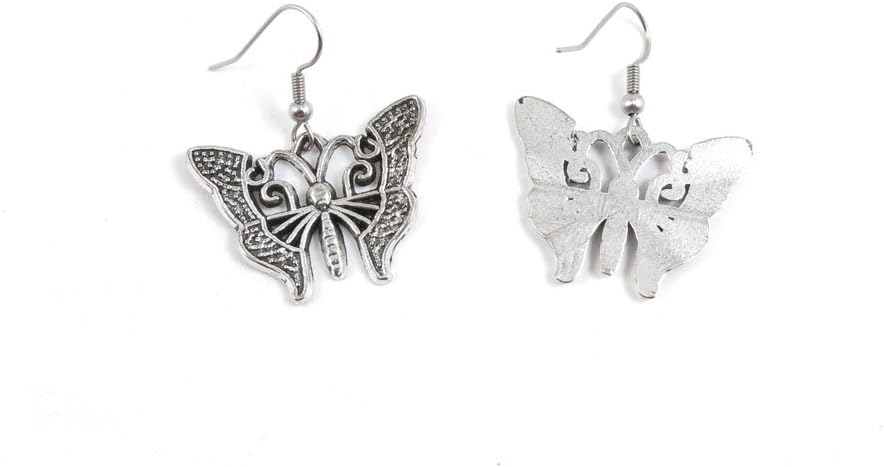 20 Pairs Jewelry Making Charms Supply Supplies Wholesale Fashion Antique Silver Tone Earring Backs Findings Ear Hooks B6DX9 Butterfly