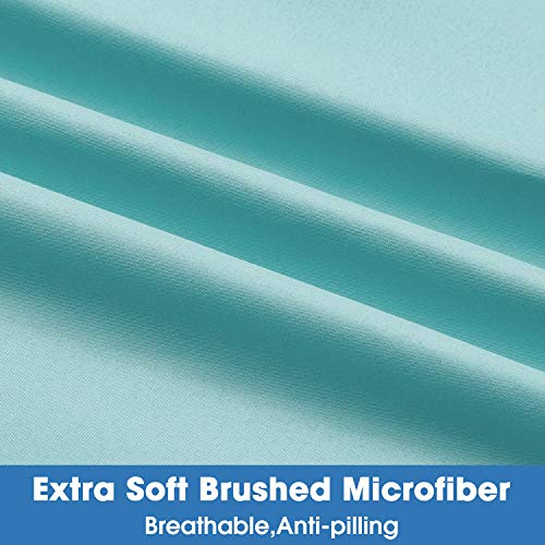 Draps de lit super king size en microfibre brossée douce couleur spa blue