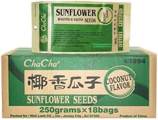 Chacha Sunflower Roasted and Salted Seeds (Coconut Flavor) 250g X 18 Bags