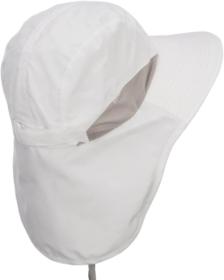 Juniper Microfiber UV Large Bill Flap Hat - White OSFM