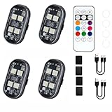 GOOMAND GOOMAND ワイヤレス LEDストロボライト（リモコン付き） 非常信号灯 飛行機ライト 8色切り替え フラッシュライト USB充電式 LED衝突防止ライト 点滅 警告灯 多用途 高輝度 防水 防塵 ドローン・バイク・自転車・車対応 4個セット