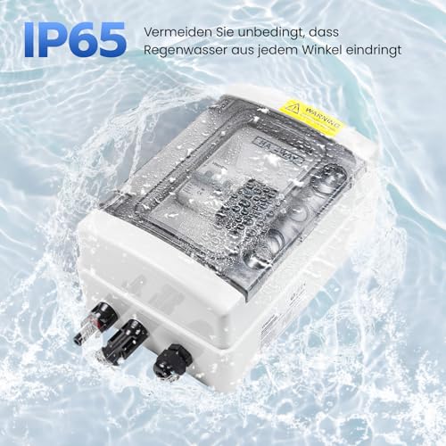 WSPIHO 40A 1000V DC Trennschalter PV Anlage und überspannungsschutz PV mit Solarstecker,Leitungsschutzschalter mit IP65 Solar Anschlusskasten Photovoltaik