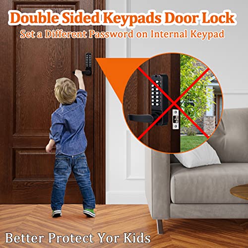 Codace Keyless Entry Door Lock With Keypad, Double Sided Keypads Door Lock With Handle, Digital Front Door Lock Set, Combination Mechanical Gate Lock For Outdoor Fence, Passage Mode- Not Deadbolt Lock #TOP4