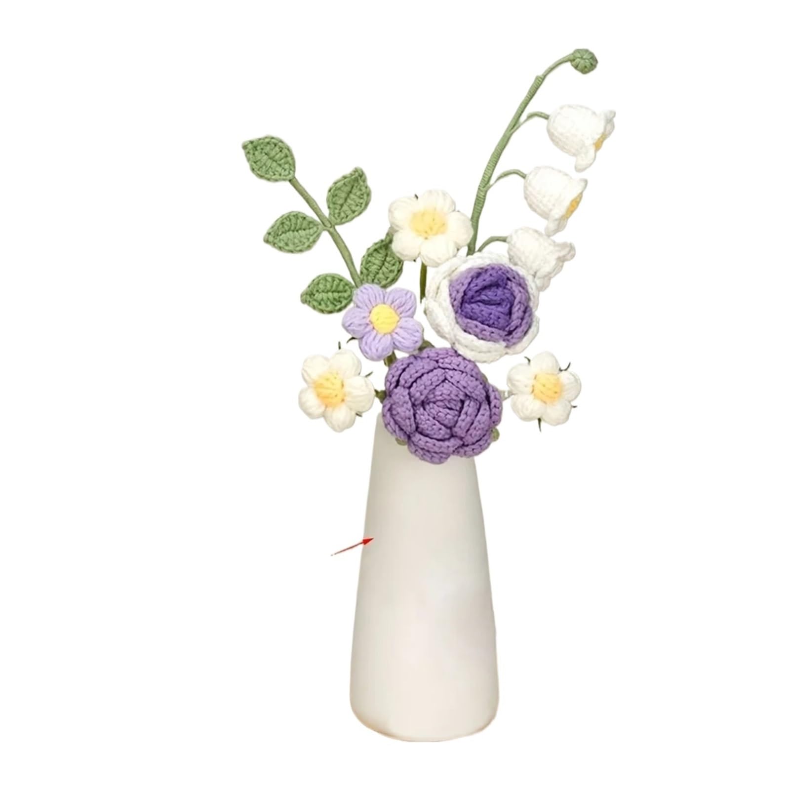 FCfpxwtz Artificial Crochet Flower, Crochet Flower Bouquet Multicolor, Artificial Flowers for Mothers Day Home Decor(6)