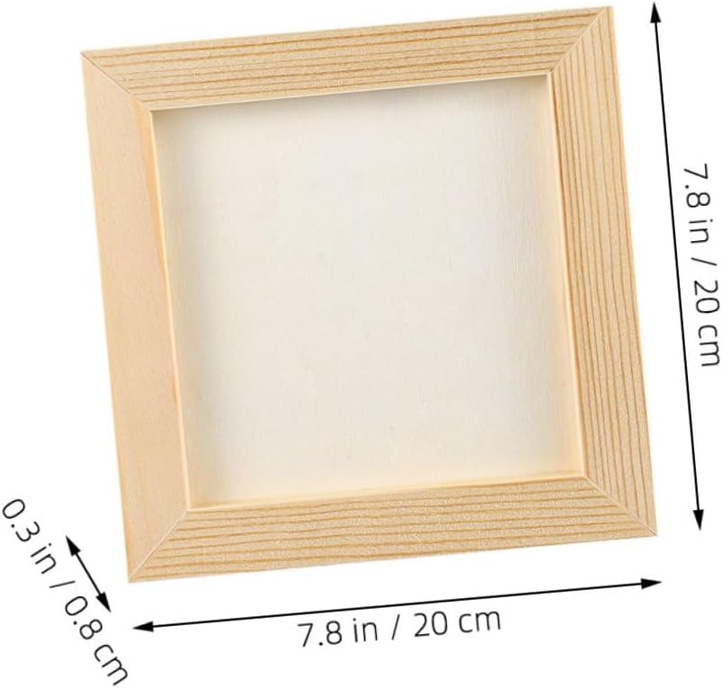 Garneck 5 Pcs Wooden DIY Photo Frames for Craft Projects 20x20cm Shallow Clay Picture Frames with 16.5x16.5cm Inner Size for Boys
