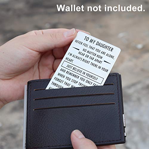XYBAGS Gifts for Daughter from Dad, To My Daughter Engraved Wallet Card Inserts with Inspirational Quotes, Christmas, Birthday, Graduation, Gift Ideas3