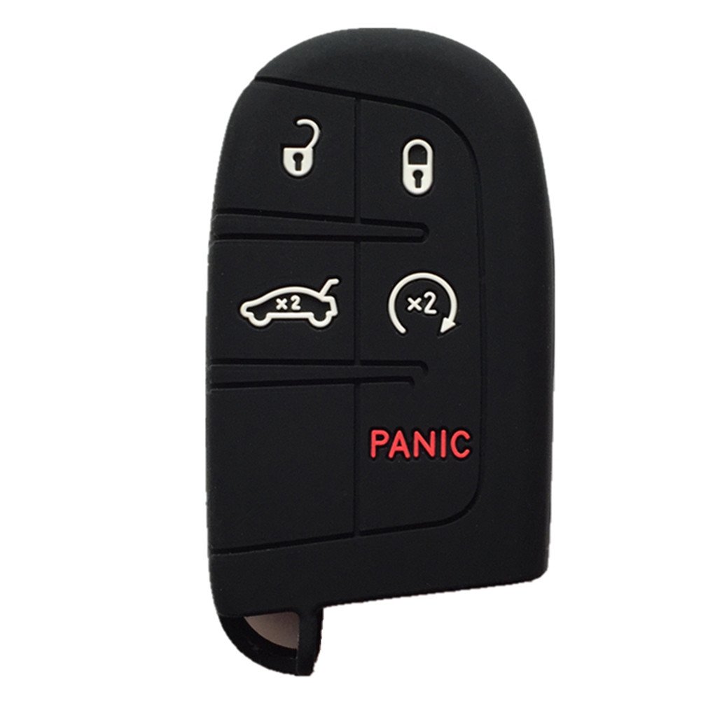 Black Key Case Cover Jacket Silicone Rubber Fob Keyless Remote Holder Skin fit for JEEP FIAT DODGE Smart Remote Key Case