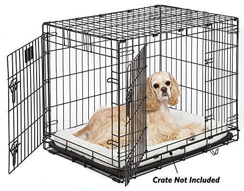 image for MidWest Homes for Pets 30L-Inch White Fleece Dog Bed or Cat Bed w/ Com