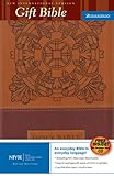 NIV Gift Bible Dark Tan/Burgundy Italian Duo-Tone