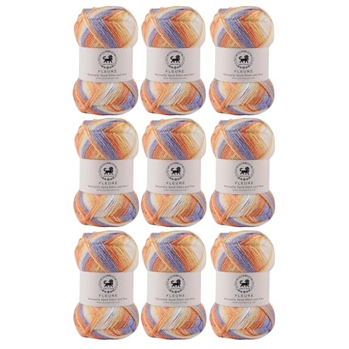 Image of Nestnhaven Acrowools Fleure Hand Knitting and Crochet Yarn. Pack of 1 Ball - 100gms. Shade no - NNHF (Multicolor13) | (900 Gm)