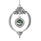 Inspired Silver - Organ Donor - Silver Christmas Ornament - Circle Charm Christmas Tree Ornament with Cubic Zirconia - Holiday Hanging Decoration